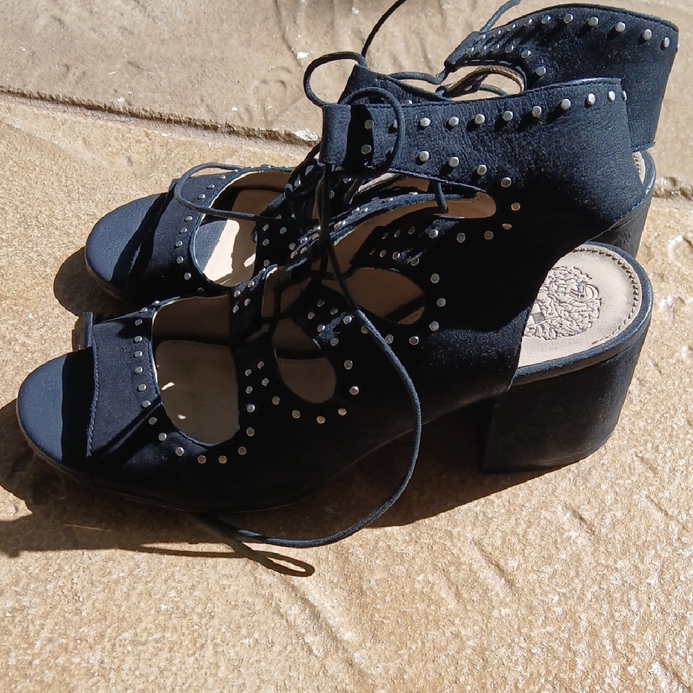Vince Camuto Black Heeled Shoes with Studded Detailing
